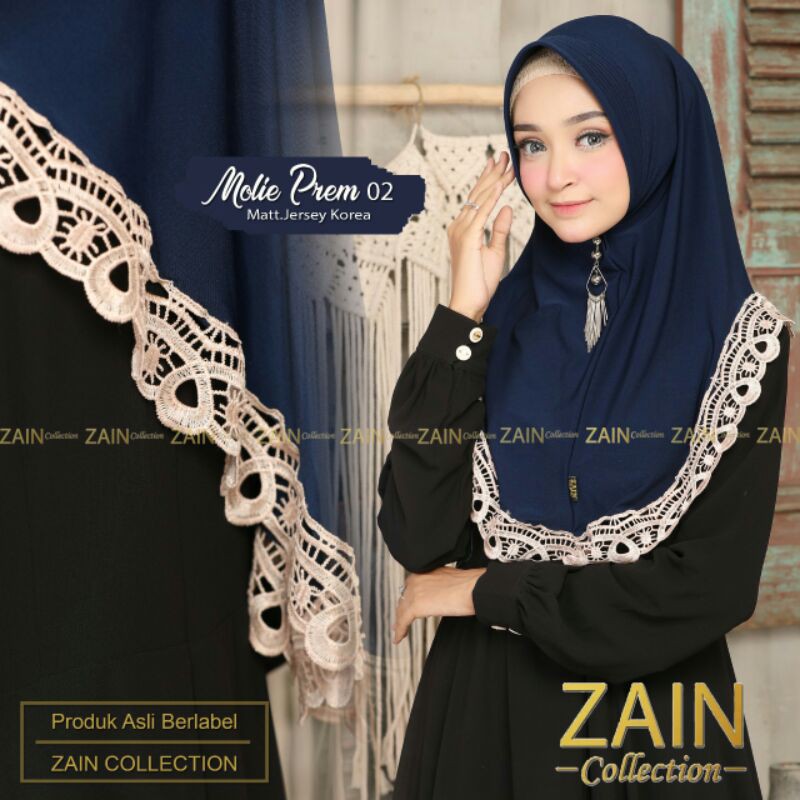 Terbaru Terlaris.Hijab Instan Mini varisai Renda Cantik//Jilbab Molie Prem 02 ORI ZAIN COLLECTION