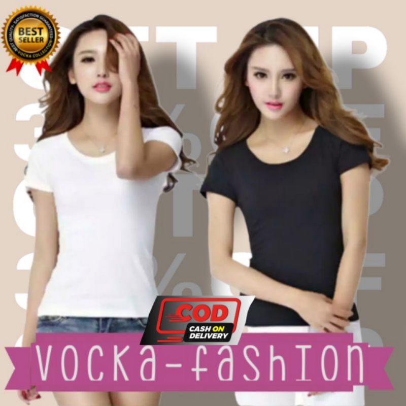 Kaos Manset Spandex Wanita Lengan Pendek Premium