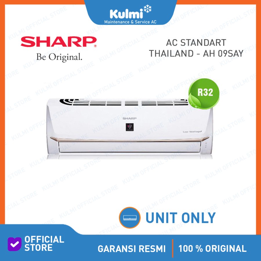 AC SHARP AH-09SAY 1 PK AC SHARP 1PK AH 09 SAY 1PK AC Split Standard Thailand Unit Only