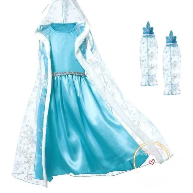 TBI Kostum Frozen 3 in 1 Gaun Beku Elsa Anna Disney Dress Princess Cosplay