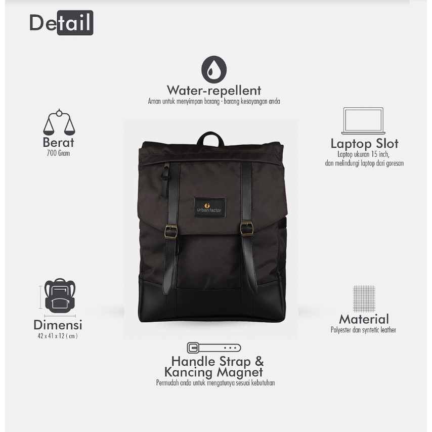 HIGHWAY BROWN |ManNeedMe x URBAN| Tas Ransel Punggung Pria Wanita Backpack ORIGINAL