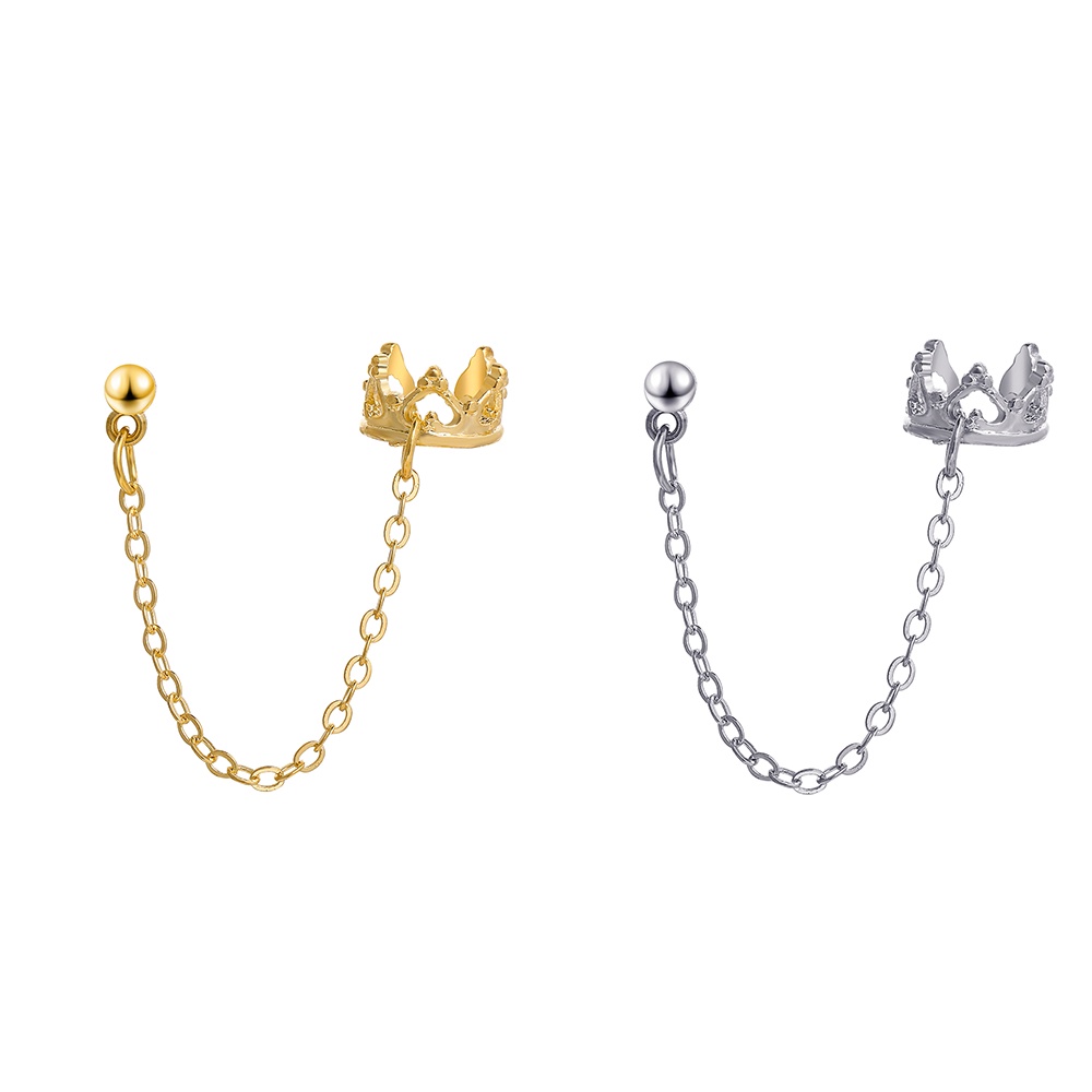 IFYOU Personalized Fashion Metal Stud Earrings Retro Crown Pendant Earrings Women Jewelry Accessories