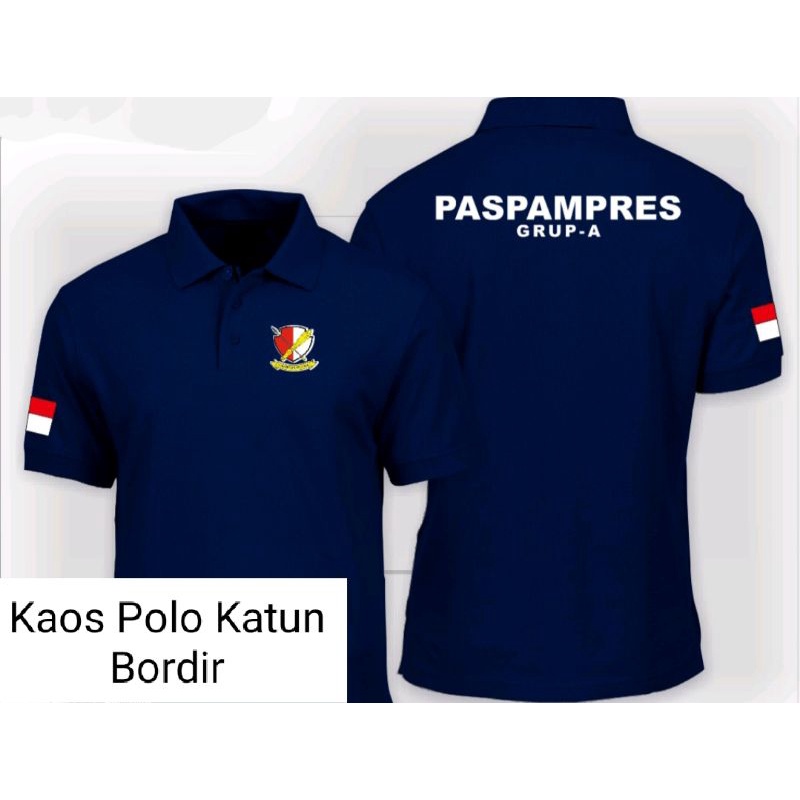 Kaos Paspampres Grup A Kaos Kerah Paspampres grup A Kaos Polo shirt full bordir.