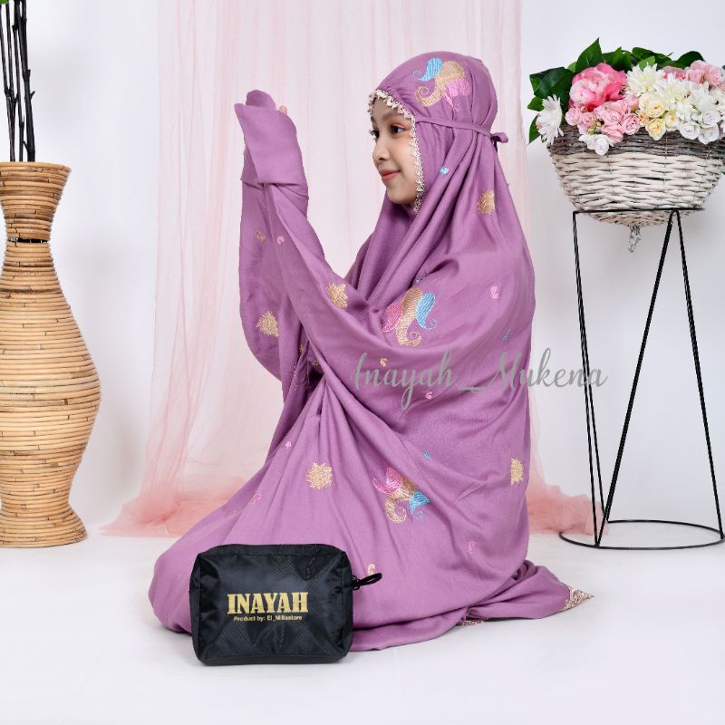 Mukena Terusan Anak Remaja Tanggung Bordir Starla-Lavender
