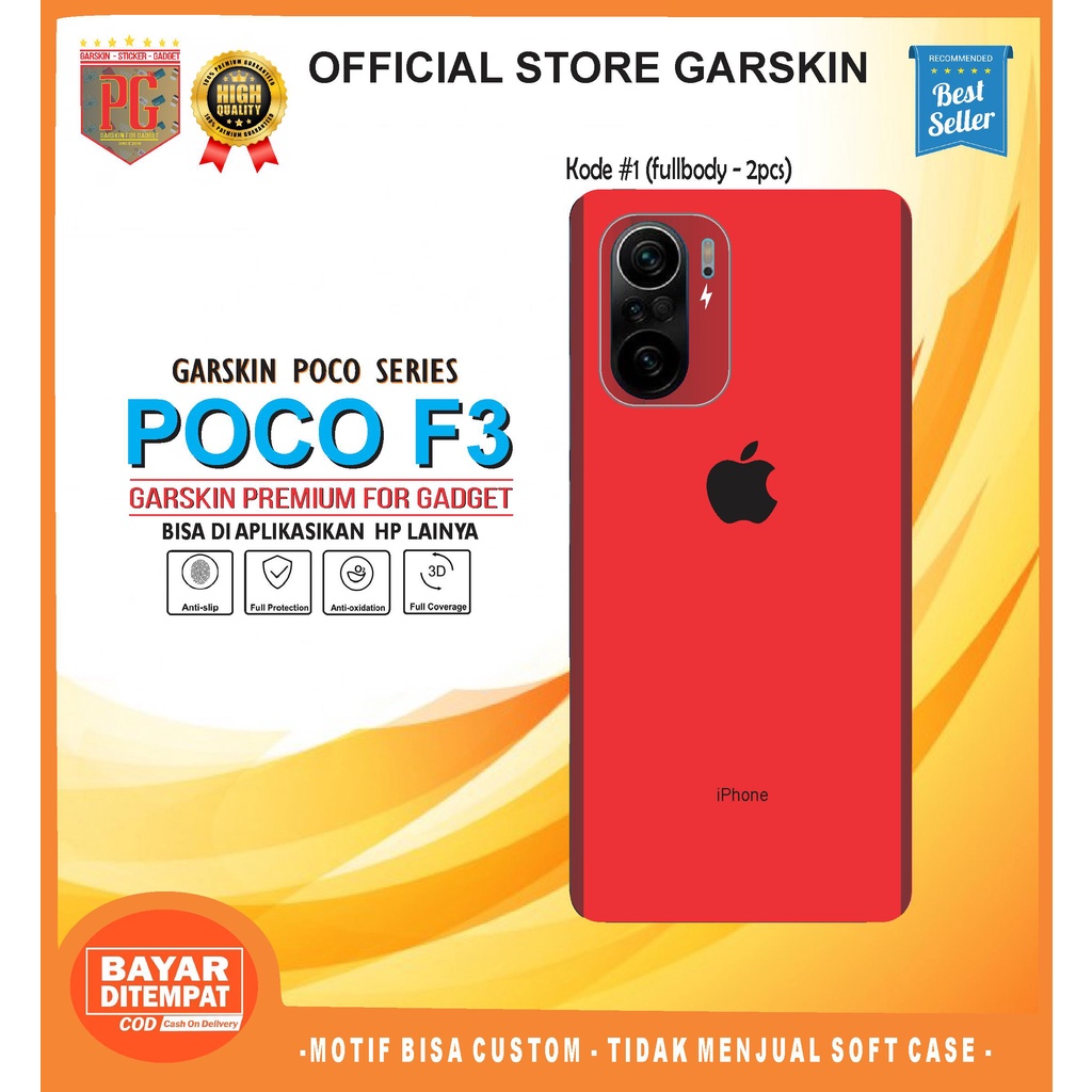 Garskin Skin Xiaomi Poco F3 Motif Iphone (2pcs Fullbody)