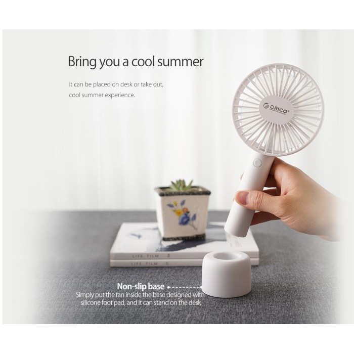 Orico FH1 Mini Desk Handhold Rechargeable Fan Kipas USB - Kipas Angin Tangan Pakai Charger