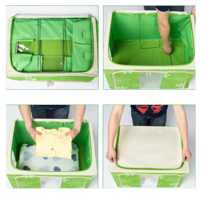 Adda Home - Organizer Storage Box Tulang Besi Tas Tempat Penyimpanan Baju - Large 66L