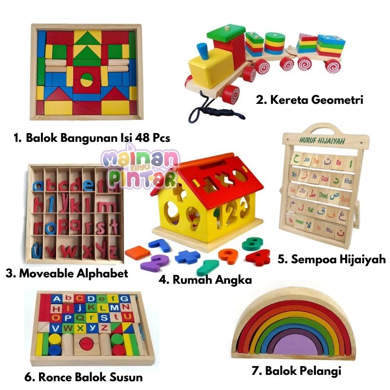 Mainan Edukasi Anak Montessori Dasar / Pengenalan Pembelajaran Awal Bisa COD