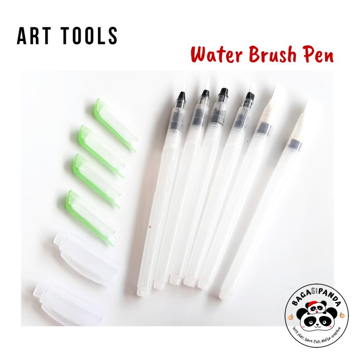 

kaligrafi-perlengkapan- 6pcs/set refillable water brush pen set / kuas cat air / kaligrafi