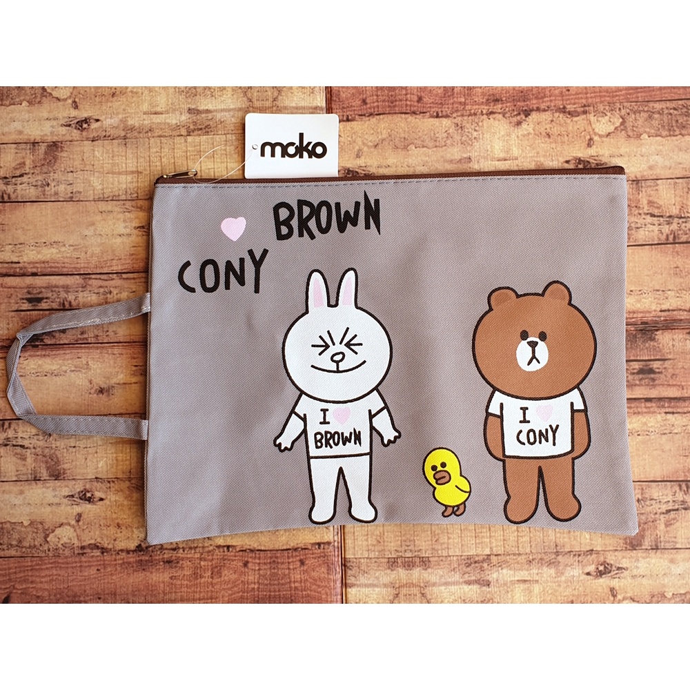 Zipper Bag Character A4 Tenteng - Map Kantung - Map Kain Resleting A4 Karakter Bear Rabbit