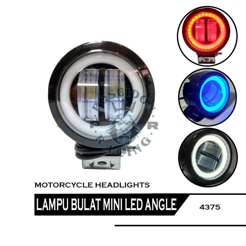 Lampu Tembak Daymaker Mini 4D 24Volt Bulat Kotak 2 Lensa LED Angel Universal Semua Motor