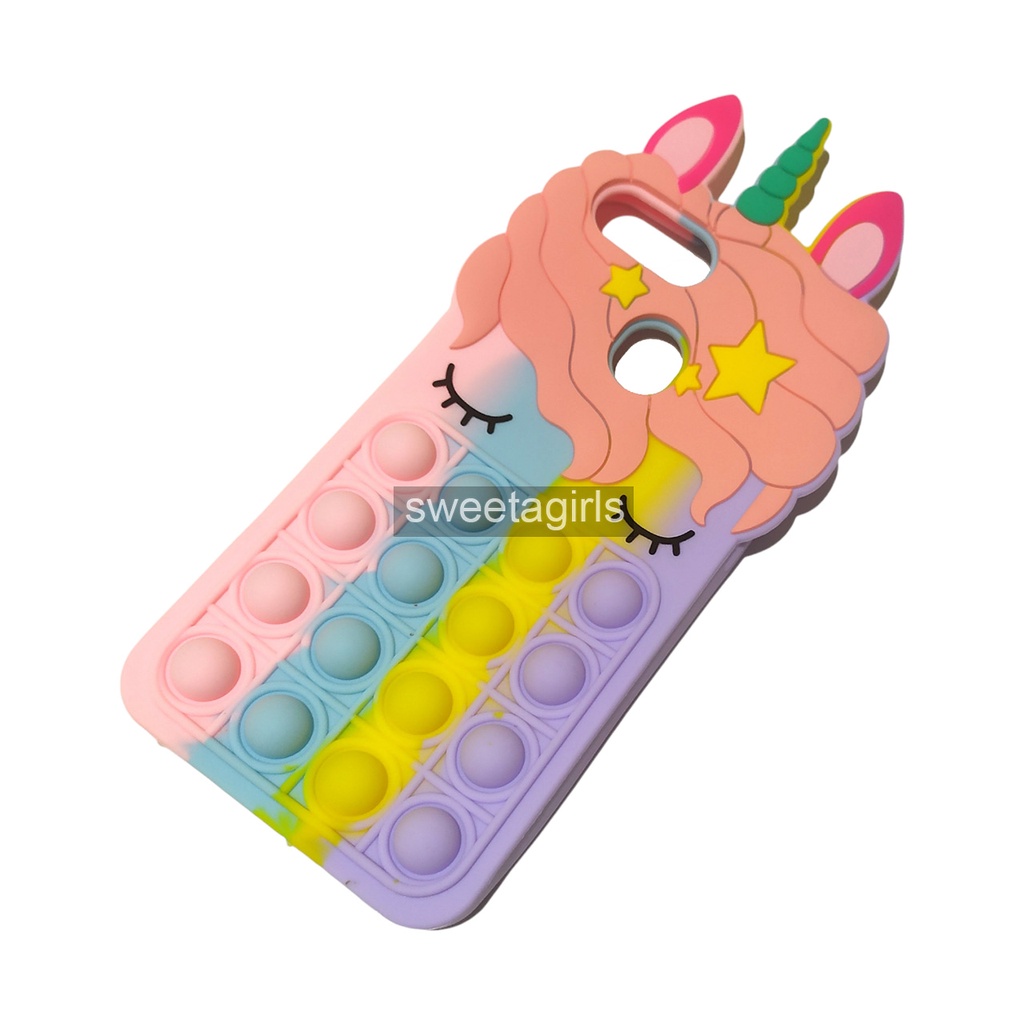 Casing Softcase Pop It Ponytail / Kuda Poni / Unicorn - Untuk Oppo A5s-A12-F9-A7-A11K  &amp; A5(2020) - A9(2020) ( Sama Ukuran )