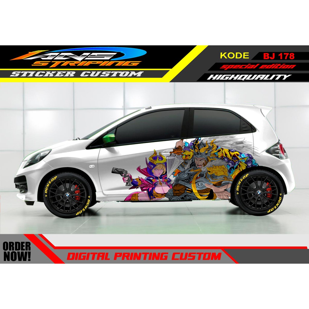 STICKER MOBIL BRIO / STICKER HONDA JAZZ / STICKER DECAL MOBIL JAZZ / DECAL STICKER MOBIL HONDA JAZZ