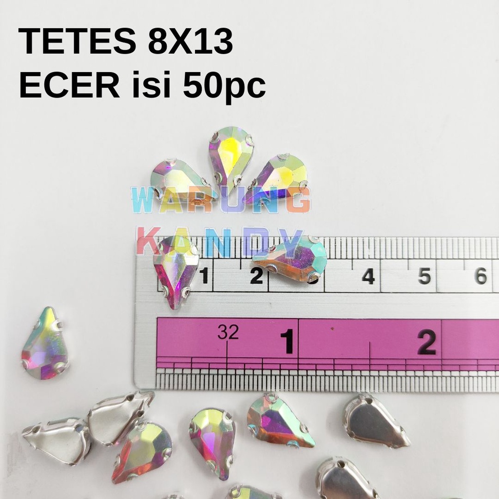 Diamon Jahit Cangkang Tetes 8x13 GRADE A ECER 50pc