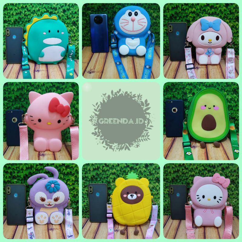 Tas Jelly Karakter Besar Jumbo Selempang Muat HP
