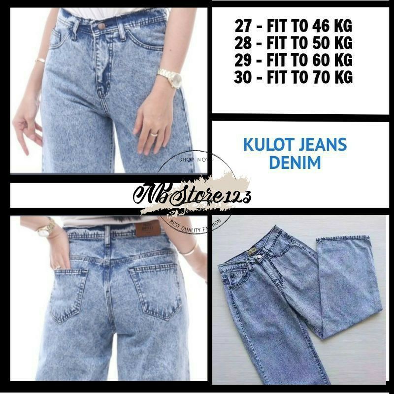 Kulot Jeans Hight Waist Jeans Wanita Celana Kulot Jeans Wanita Premium Snow Black & Snow Blue-5
