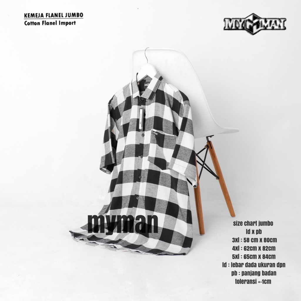 Kemeja Flanel Big Size Kemeja Pria Jumbo 5XL