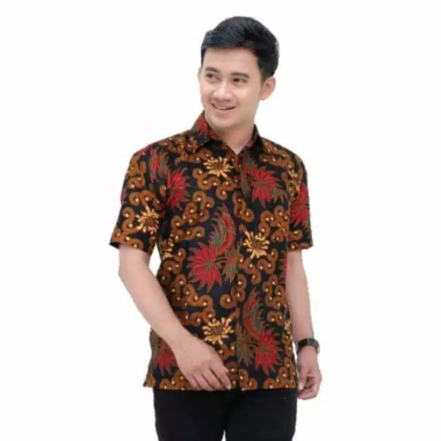 Hem Batik Pria Pendek Lawasan Sogan/Pari Sulur/Parang Black/Merak Papua Ori by Batiek Solo DC270927