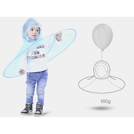 Azgalery Jas Hujan Topi Ufo Payung Bulat Tanpa Pegang Jas Hujan Anak PVC HW-152