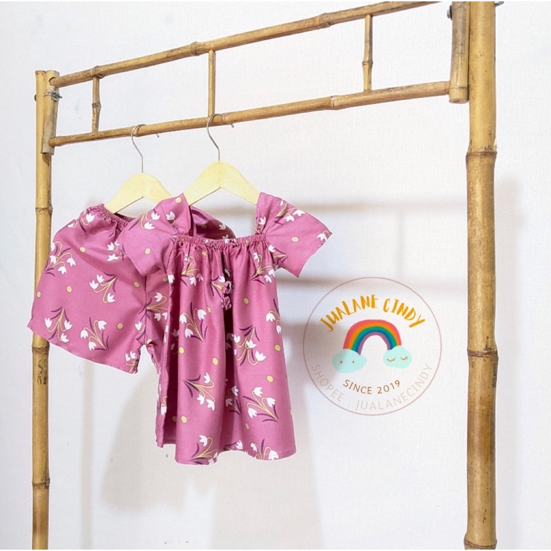 Setelan balon anak / 1 set baju anak / setelan baju anak perempuan / baju anak cewek