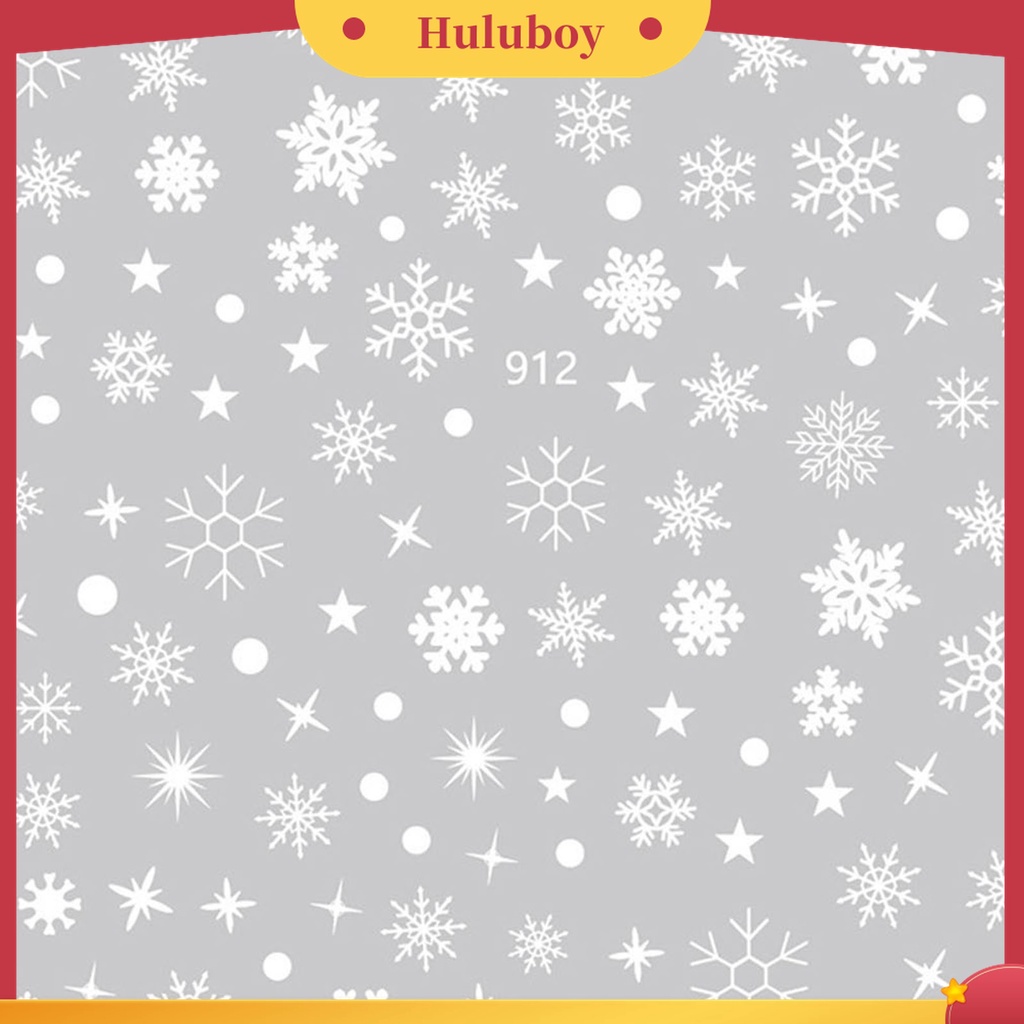 Huluboy Huluboy♡ Stiker Kuku Motif Snowflake Natal Untuk Wanita