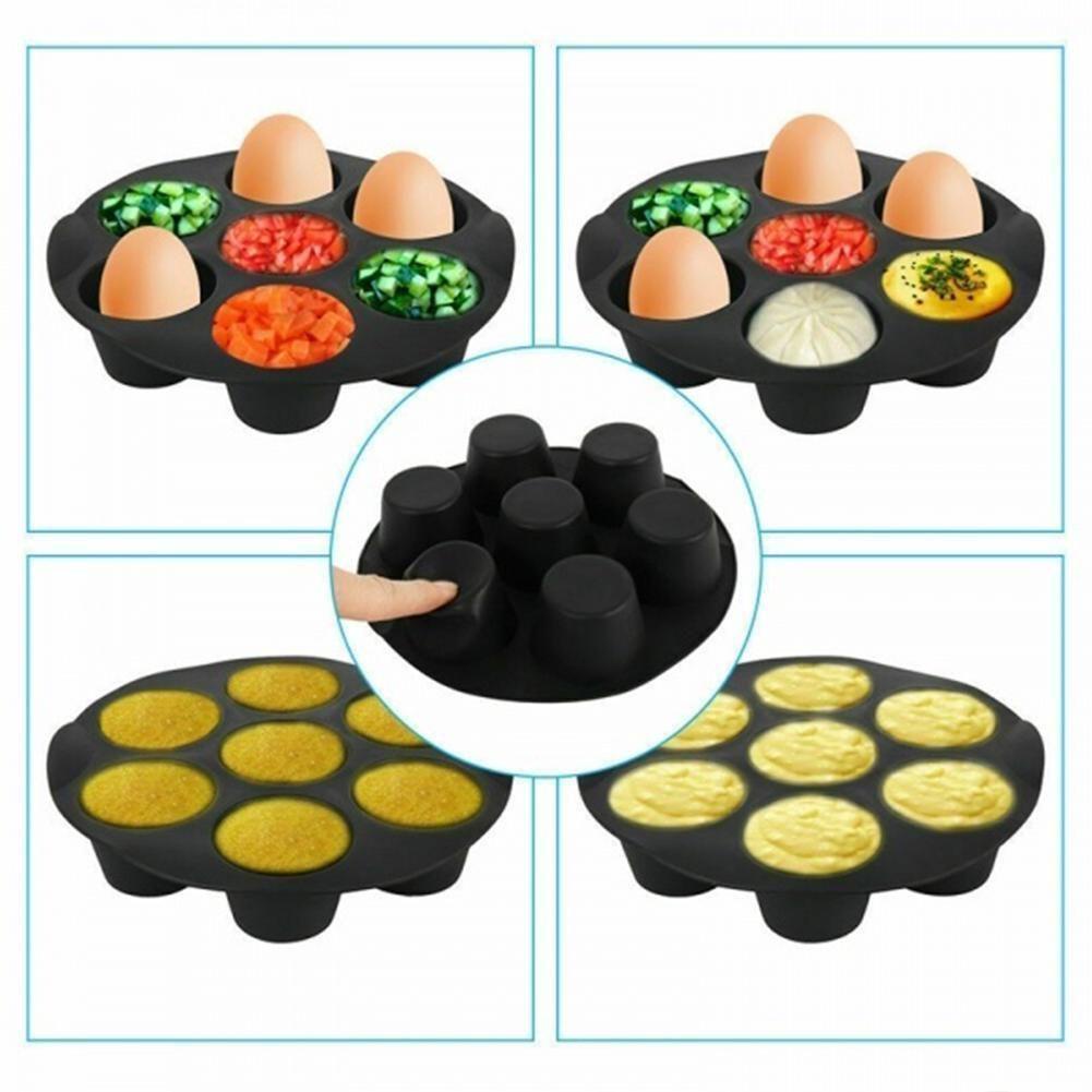 【 ELEGANT 】 Air fryer Cetakan Aman Hitam Silikon Kue DIY Baking Aksesoris Bakeware