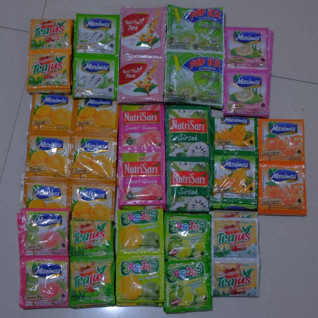 

Minuman Sachet Marimas, Pop Ice, Jas Jus