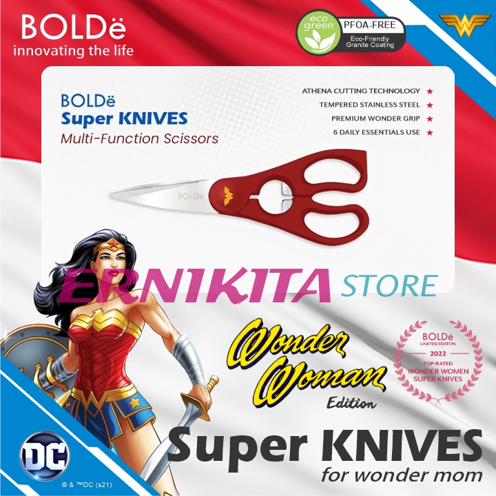 BOLDe SUPER KNIVES WONDER WOMAN 6 PCS - Pisau Set Stainless Steel