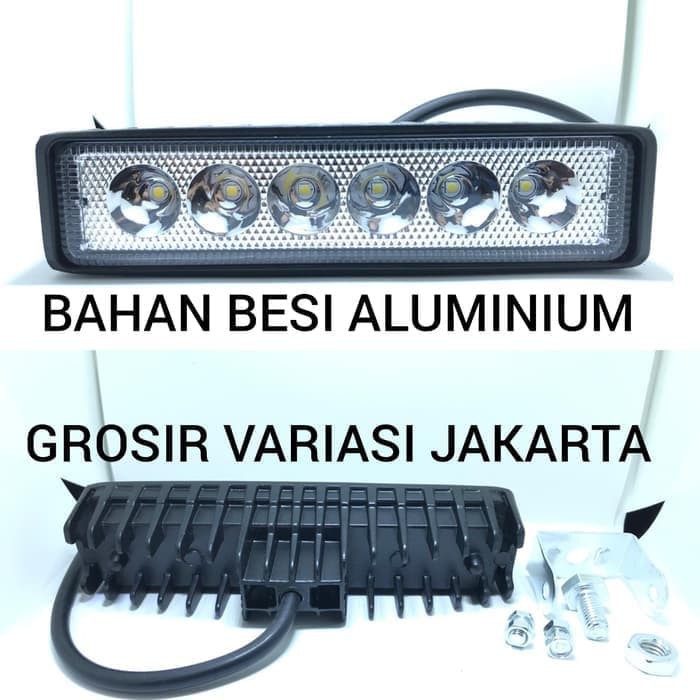 lampu sorot motor mobil led worklight 18w 6 mata panjang high quality