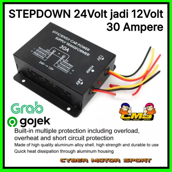 inverter DC 24 Volt ke DC 12 volt. konverter Stepdown 24v to 12v.