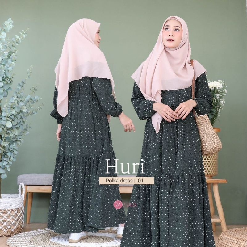 Huri Polka dress 01 Zizara| Gamis Zizara | Original Zizara | Gamis Busui | Gamis Wolpeach