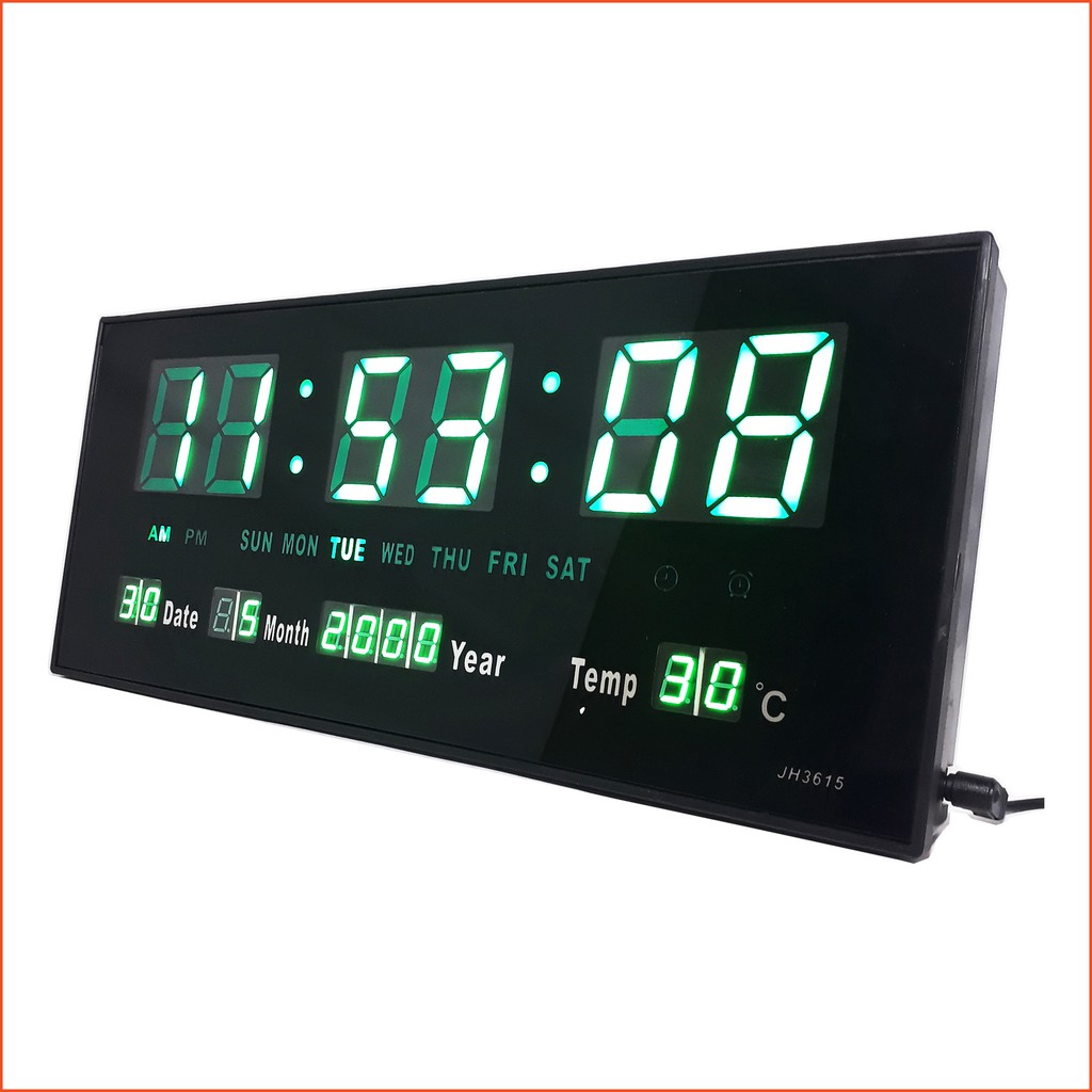 Sonifer Jam Dinding Digital LED Clock SMS-3615 Hijau