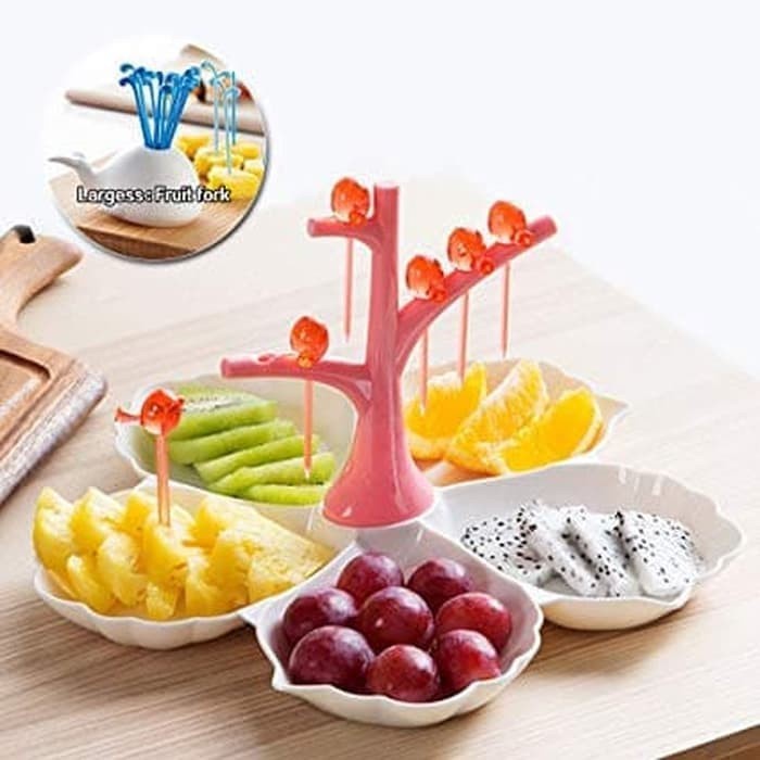 Barangunik2021-Fruit Tray Bird Natural / Piring Tempat Buah Garpu Burung Bagus Unik