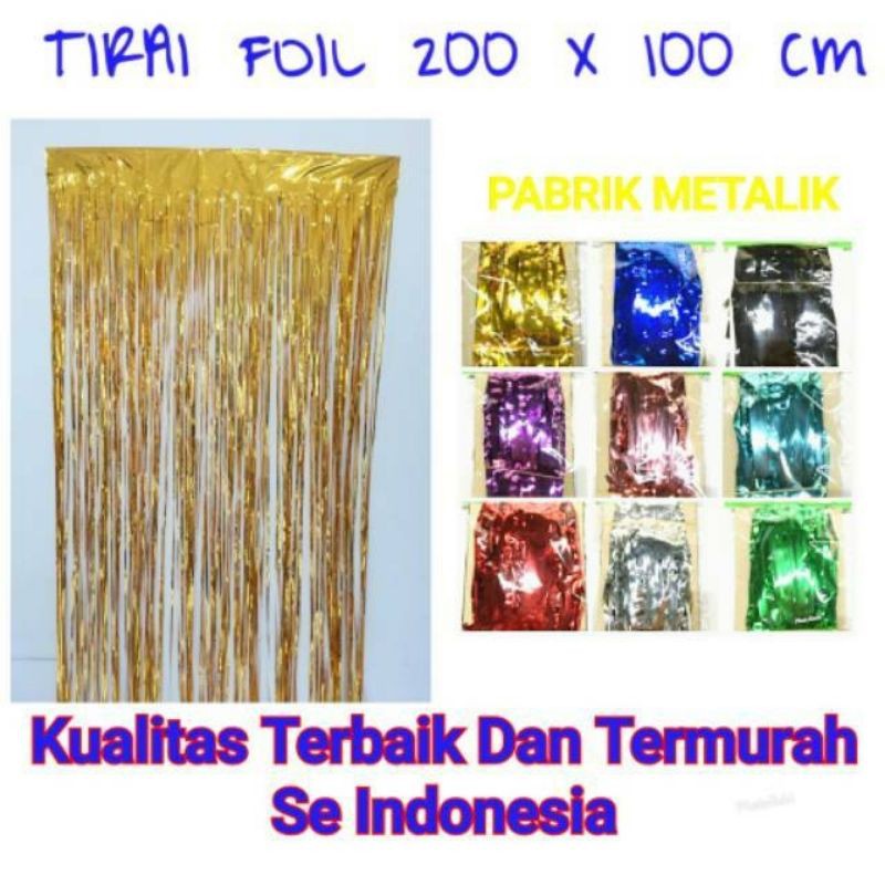 foil curtain party / slinger foil / rumbai foil / tirai foil murah dekorasi ulang tahun / tirai rumbai foil backdrop ulang tahun