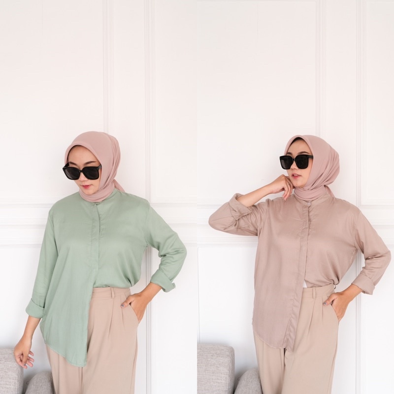 Kemeja Maudy Shirt Kemeja rayon oversize Kemeja wanita