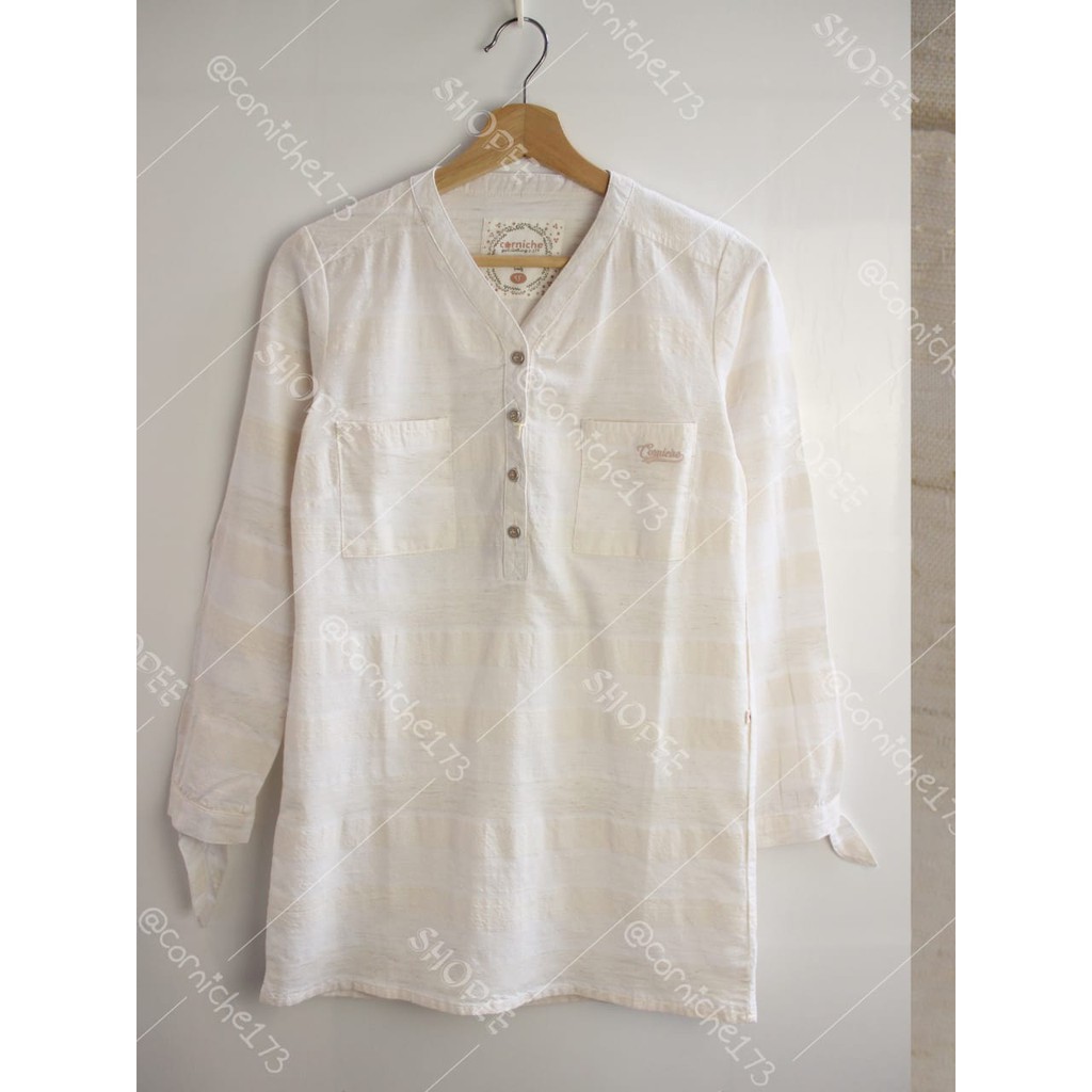 Corniche Kirana Blouse Putih Tulang - CT3801
