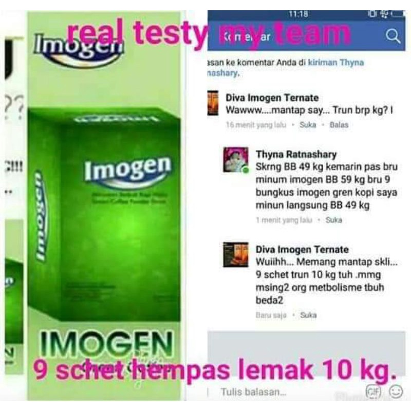 

Imogen green coffe 1box(20saset)