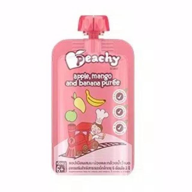 

Peachy apple,mango and banana pure