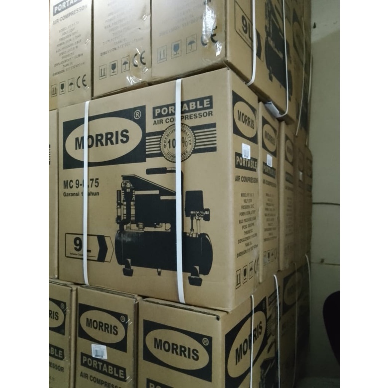 BERGARANSI BISA COD!! PAKET kompresor angin listrik MORRIS 9 LITER  // Kompressor + YUKIDO spraygun F75 +slang paket 4.5mtr+YUKIDO air chucK +YUKIDO air duster + inflaktor TERMURAH!!