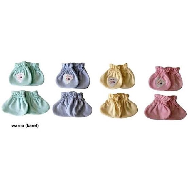 Libby SARUNG TANGAN KAKI Bayi Polos &amp; Motif / Mitten &amp; Booties / STK (1 Pasang/Pack)