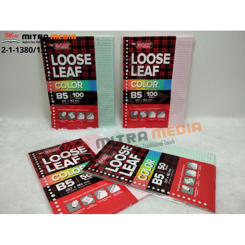 

Loose Leaf B5 warna isi 50 Sampai 100 lembar