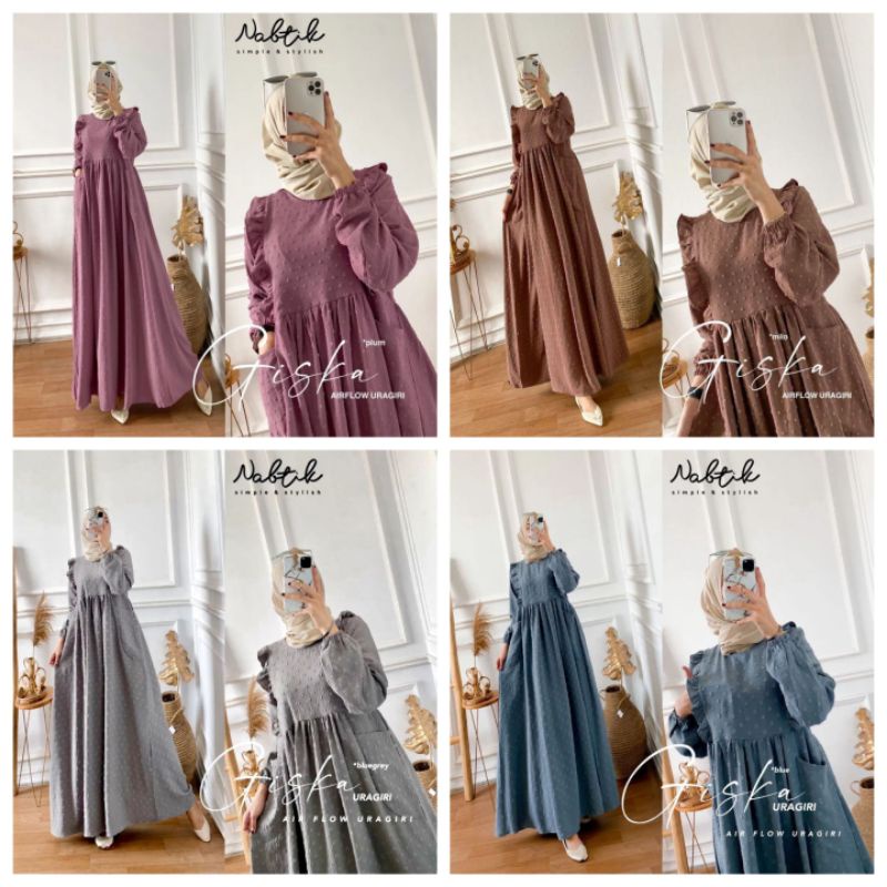 GISCA DRESS URAGIRI // GISKA GAMIS CRINKLE URAGIRI OVERSIZE TERBARU // GAMIS URAGIRI AIRFLOW