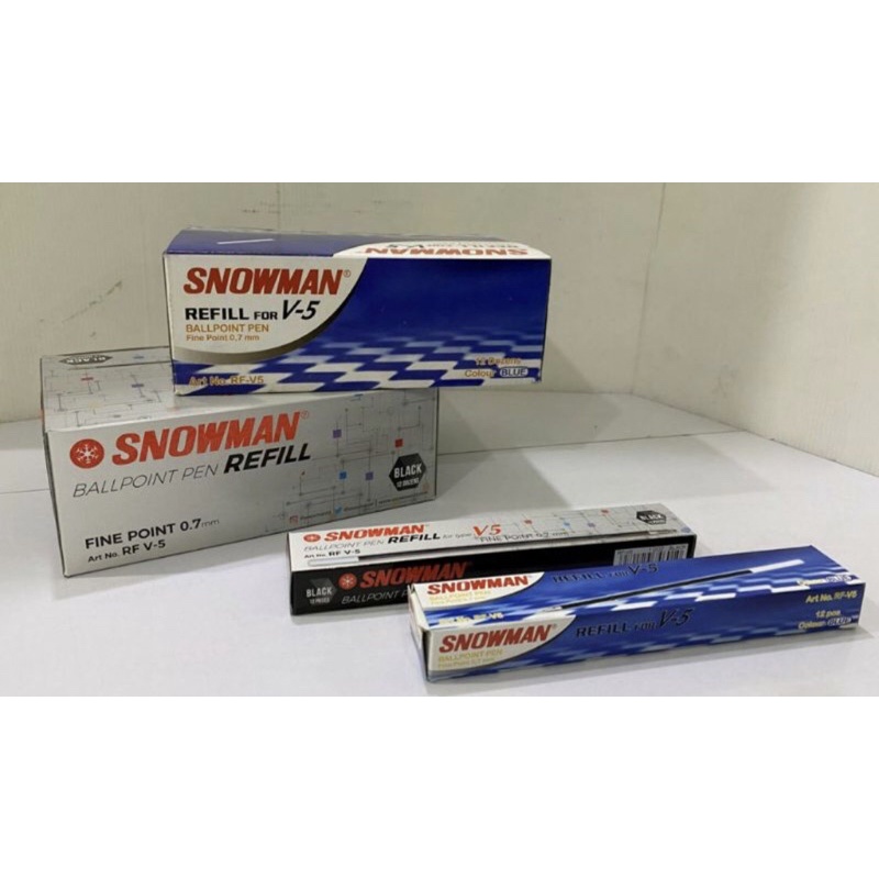 

REFIL BULPOINT CETEKAN / REFIL BULPEN CETEKAN / ISI BULPEN CETEKAN MEREK SNOWMAN / REFIL BULPEN SNOWMAN V-5 CETEKAN HITAM / BIRU (Isi 12biji)