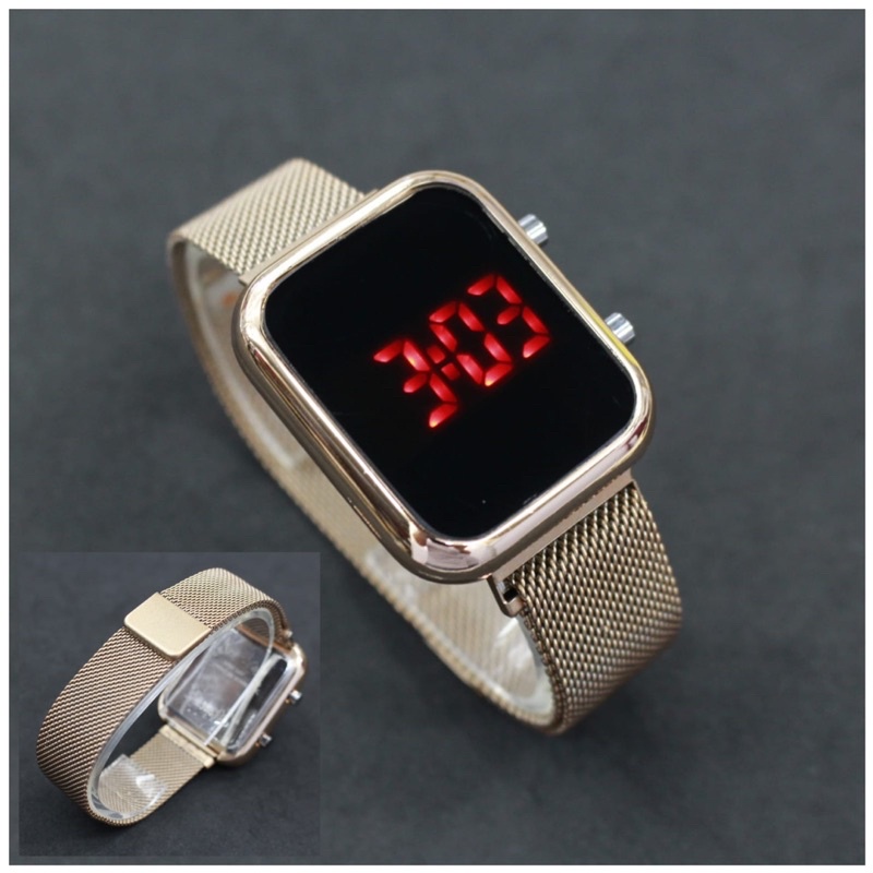 JAM TANGAN LED MAGNET FREE BOX