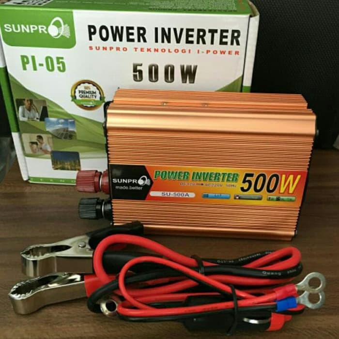 Inverter Power DC To AC 500 Watt Sunpro Pl-05 With USB 5V / Power Inverter 500 Watt Sunpro Pl-05~FMS