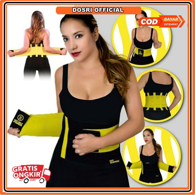 [ BISA COD ] HOT SHAPERS POWER BELT KORSET / SABUK SPORT PEMBAKAR LEMAK PERUT + BOX