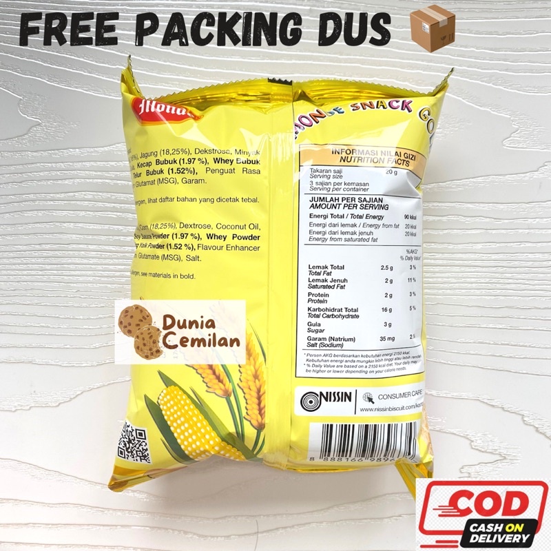 [TERMURAH!] Monde Serena Snack Gold 60gram - Cemilan Beras Jagung Baked Gurih Enak Diskon