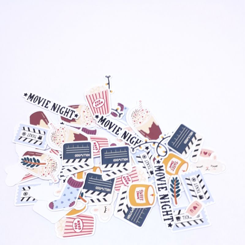 

stickers movie night me time stiker scrapbook DIY planner plant
