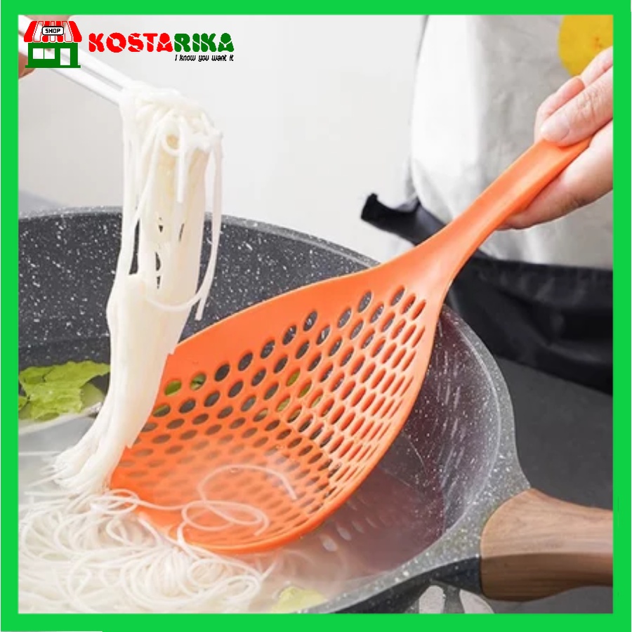 KOSTARIKA Sendok Saringan Mie Spagetti / Sendok Tirisan Dapur Serbaguna / Saringan Dapur Anti Panas