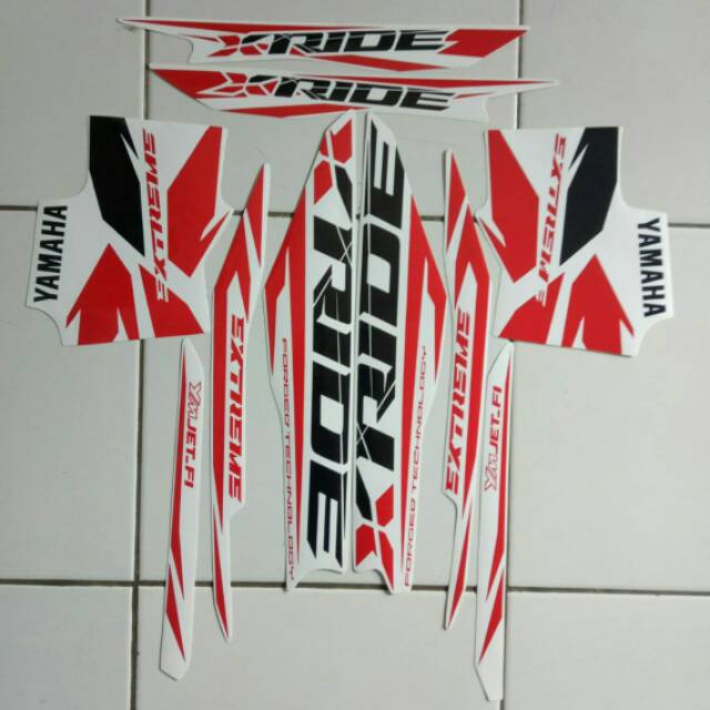 Stiker striping yamaha x ride 2014 putih